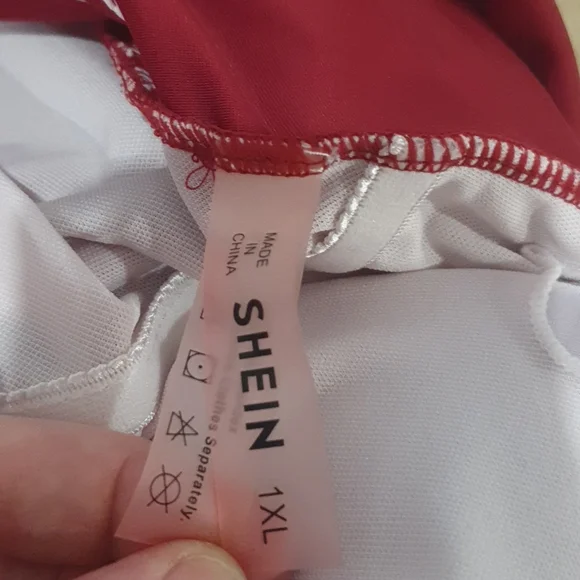 Shein Red Swimsuit One Piece Size 14 approx - Picture 3 of 4